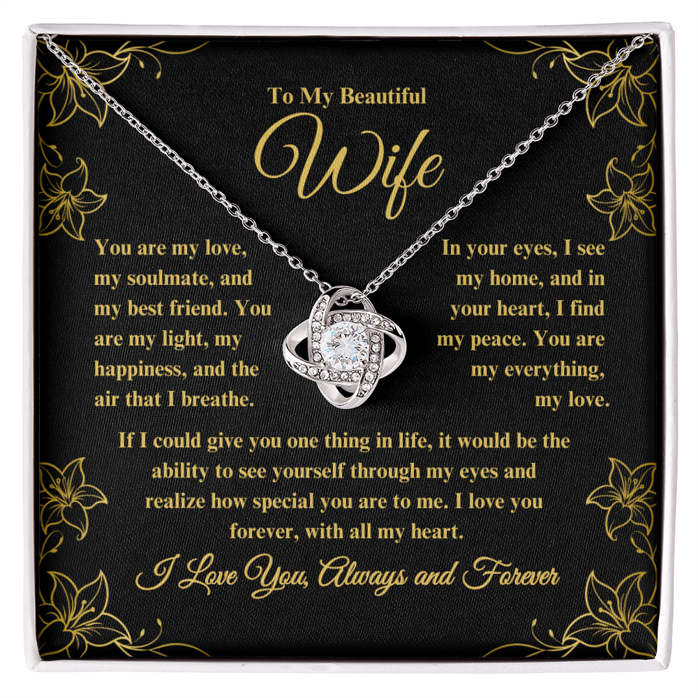 To My Beautiful Wife Love Knot Necklace - Always & Forever