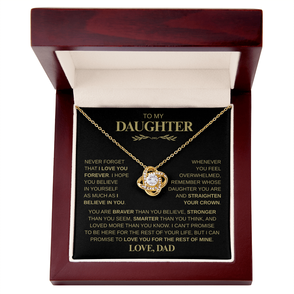 Beautiful Gift for Daughter From Dad "Never Forget That I Love You" Necklace