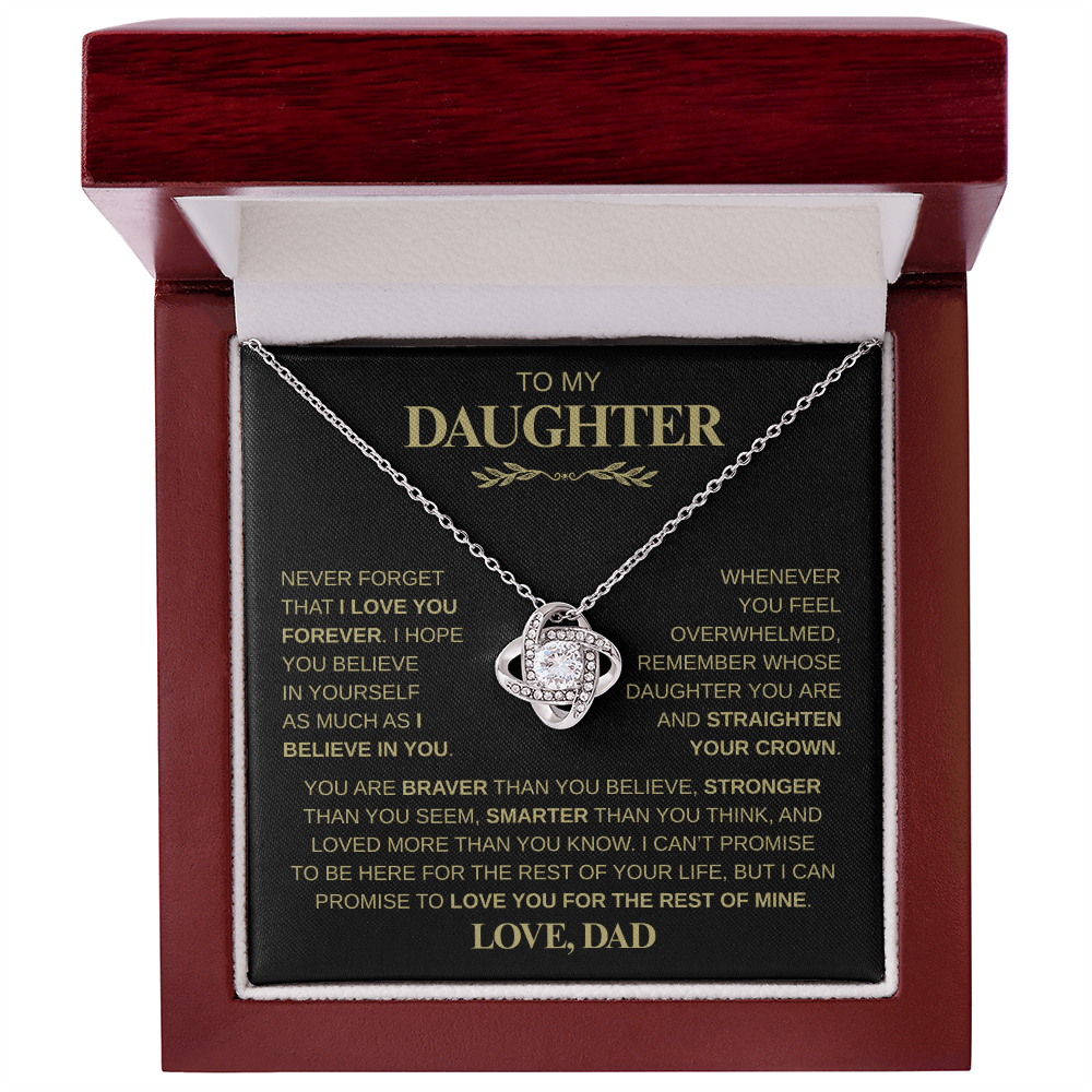 Beautiful Gift for Daughter From Dad "Never Forget That I Love You" Necklace