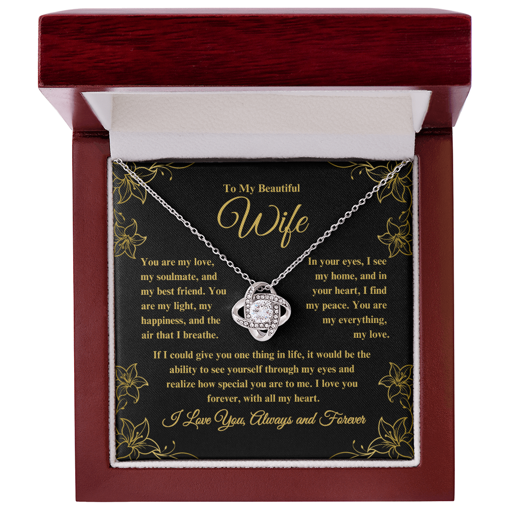 To My Beautiful Wife Love Knot Necklace - Always & Forever