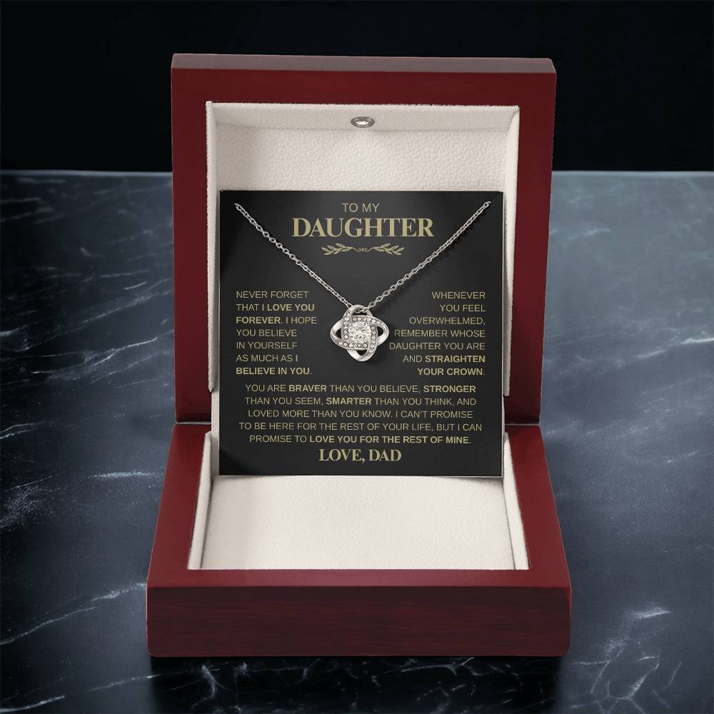 Beautiful Gift for Daughter From Dad "Never Forget That I Love You" Necklace