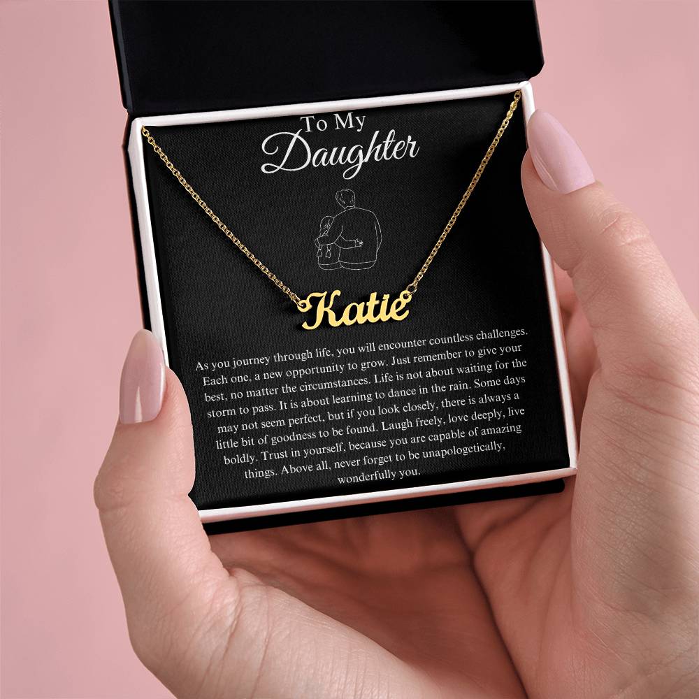 To My Daughter Custom Name Necklace - from Father