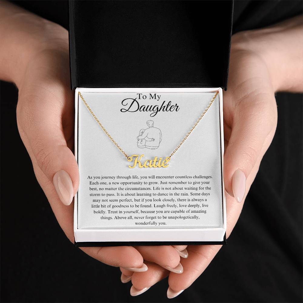 To My Daughter Custom Name Necklace - from Father