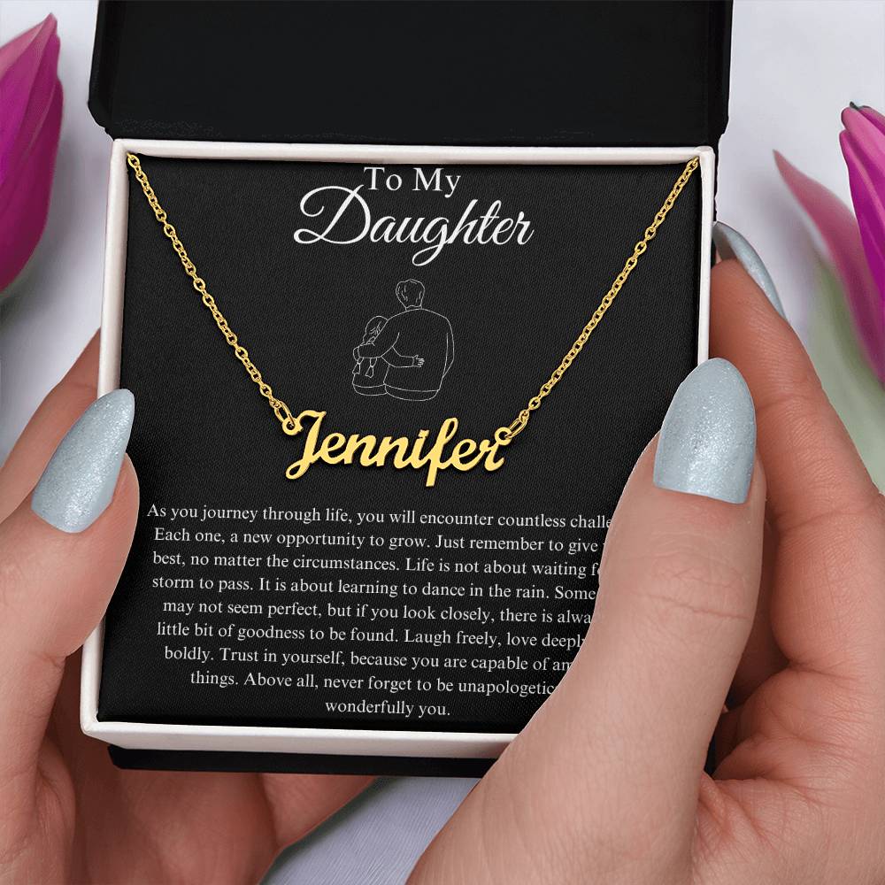 To My Daughter Custom Name Necklace - from Father