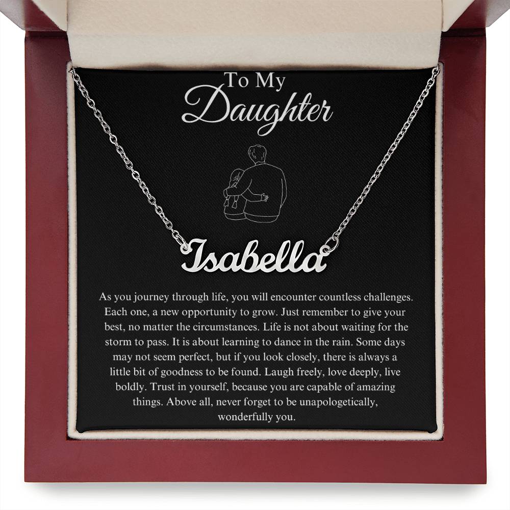 To My Daughter Custom Name Necklace - from Father