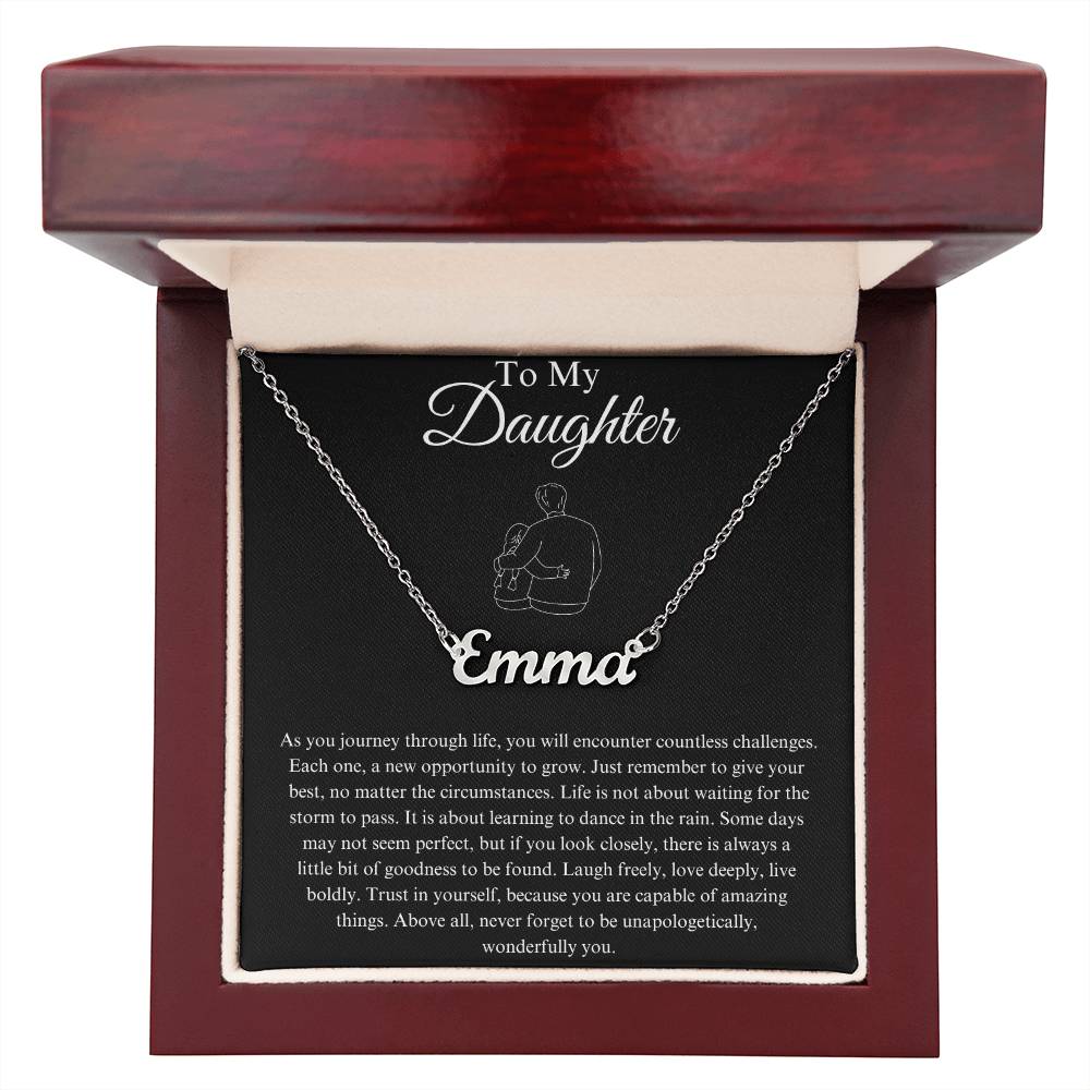 To My Daughter Custom Name Necklace - from Father