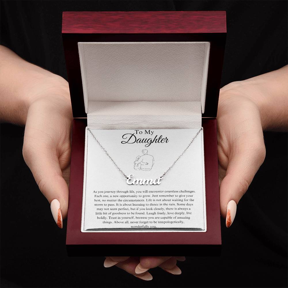 To My Daughter Custom Name Necklace - from Father