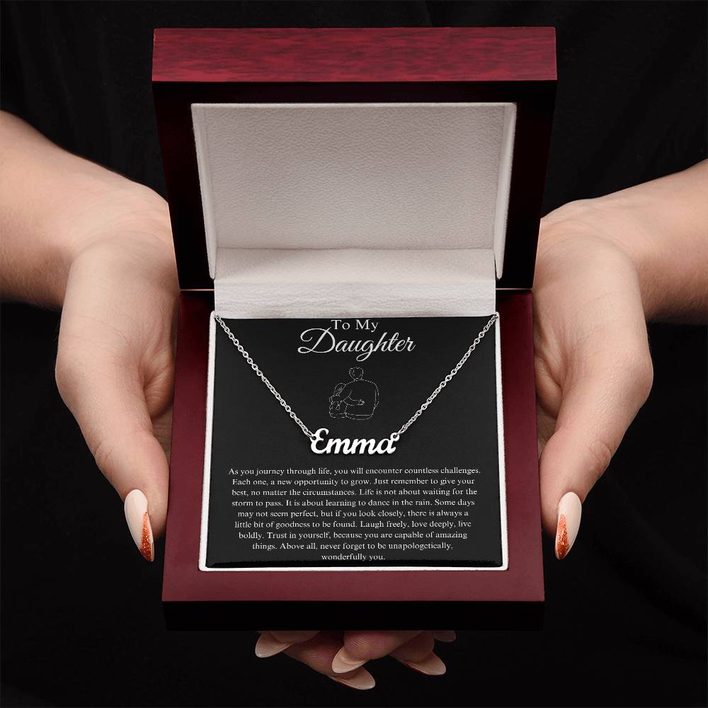 To My Daughter Custom Name Necklace - from Father