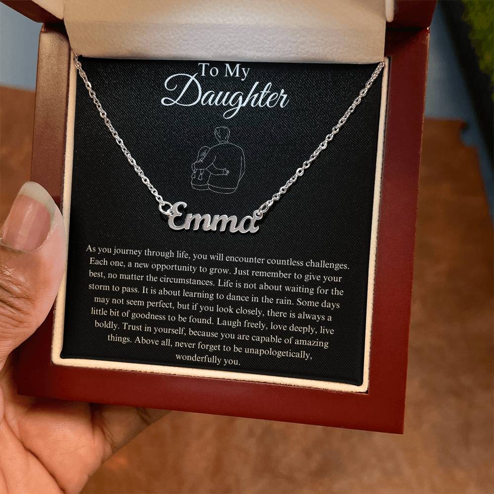 To My Daughter Custom Name Necklace - from Father