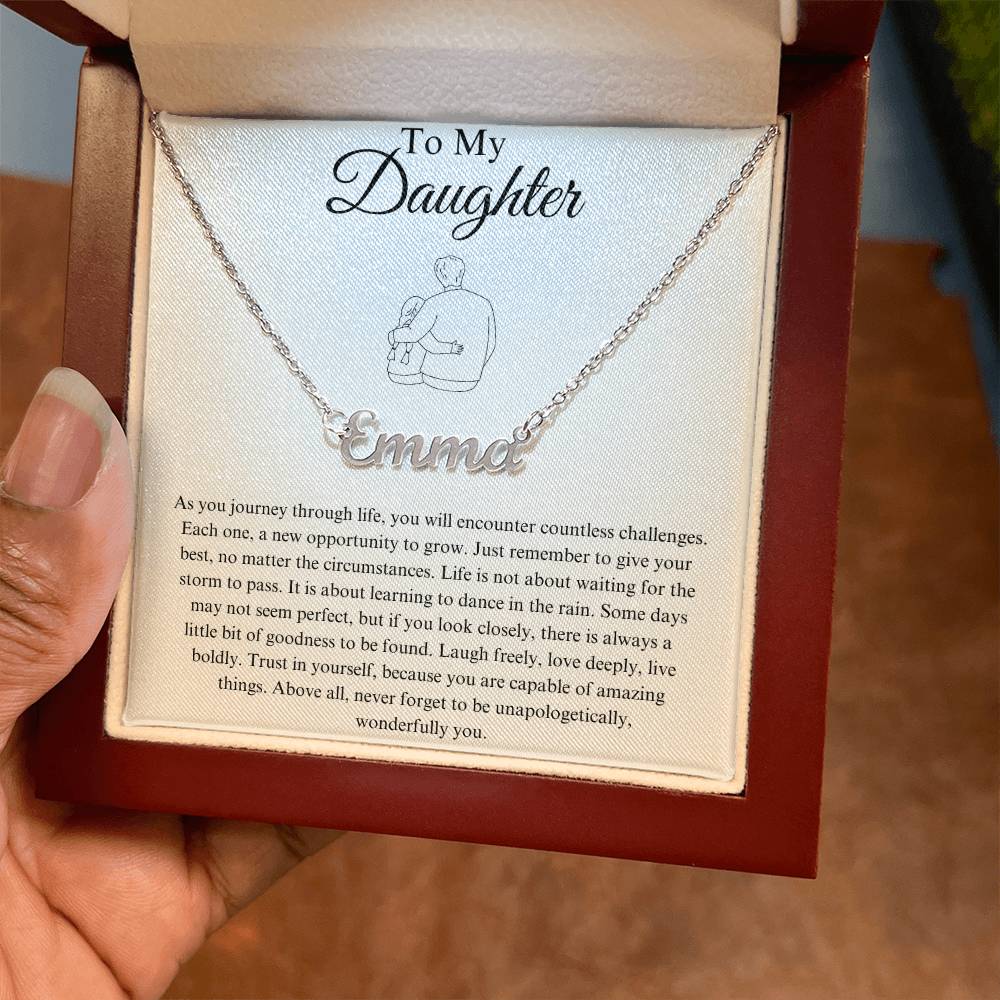To My Daughter Custom Name Necklace - from Father
