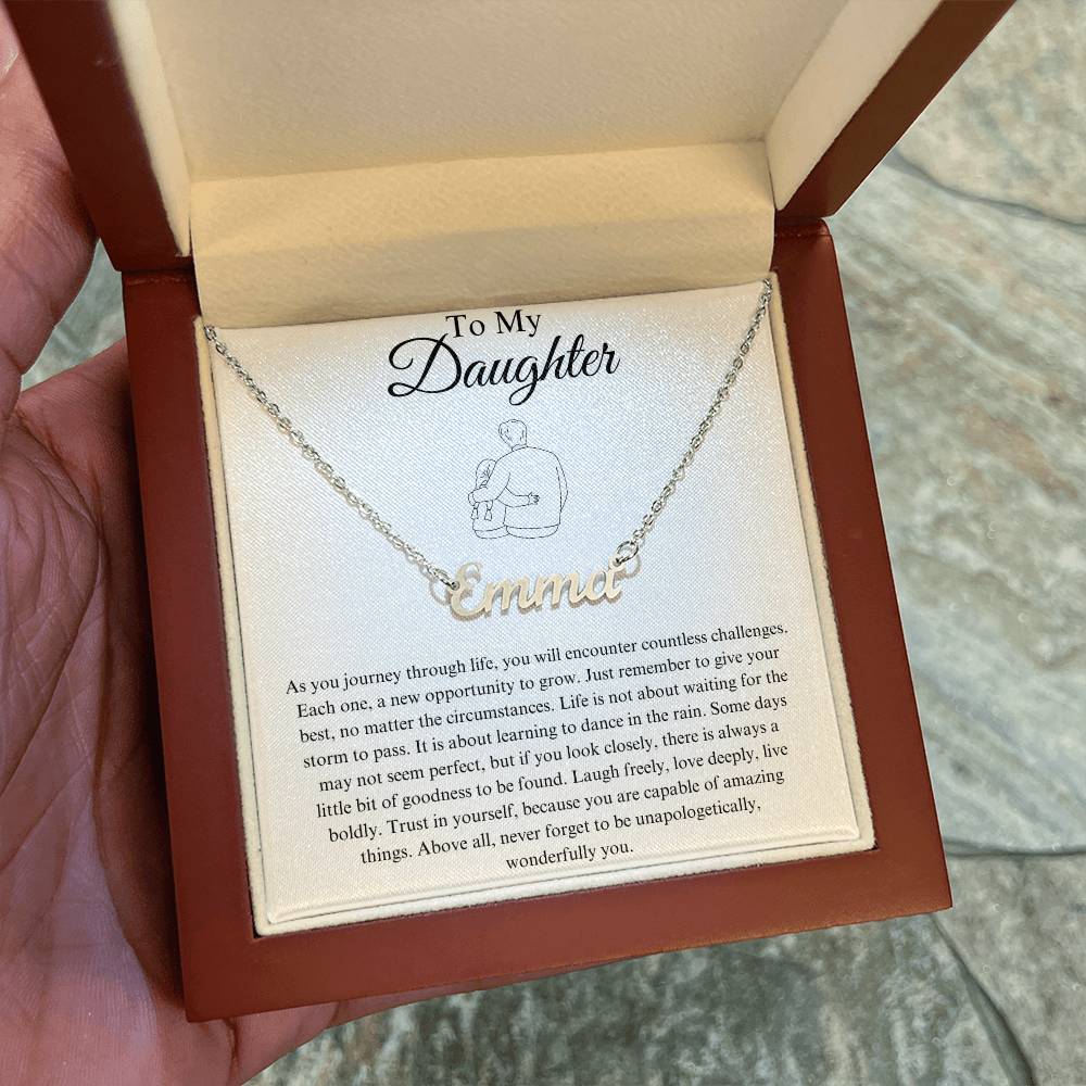 To My Daughter Custom Name Necklace - from Father