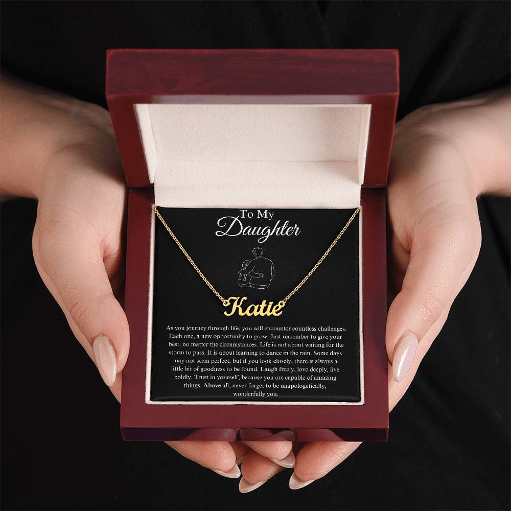 To My Daughter Custom Name Necklace - from Father