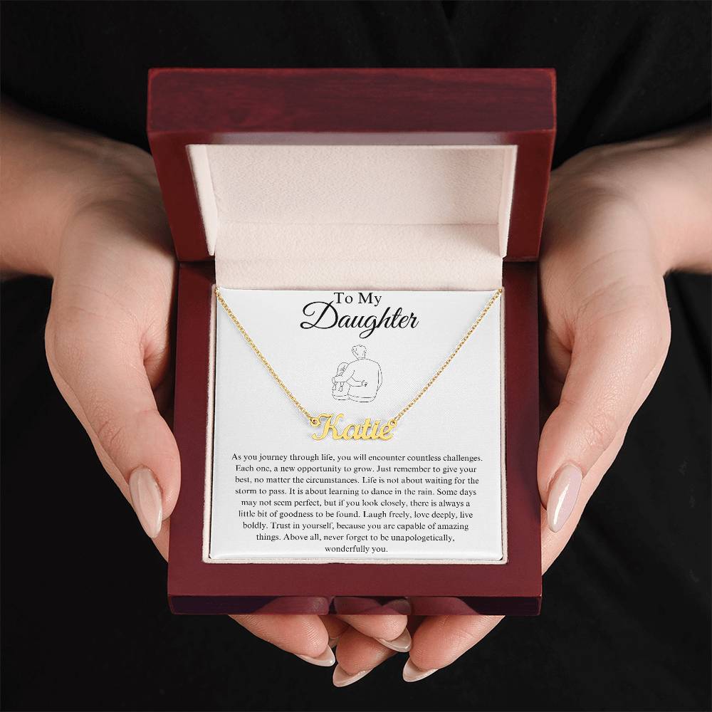 To My Daughter Custom Name Necklace - from Father