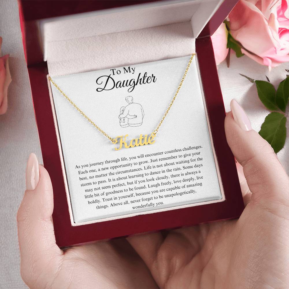 To My Daughter Custom Name Necklace - from Father