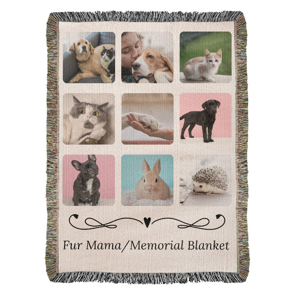 Personalized Heirloom Woven Blanket, Fur Mama, Memorial Blanket, Mother's Day!