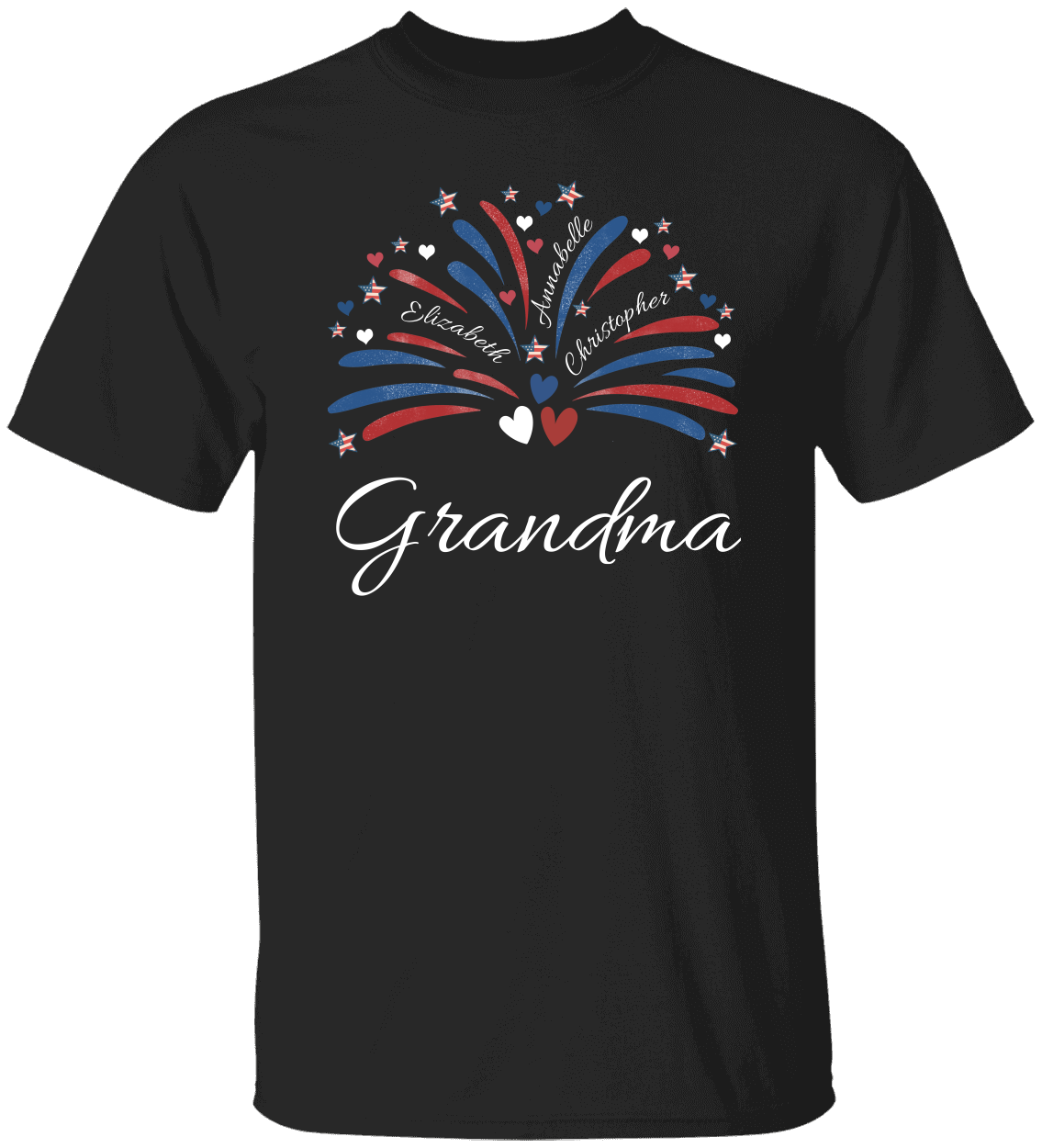 4th Of July Custom (Mama, Grandma, Daddy) Unisex T-Shirt With Upto 6 Kids Names!