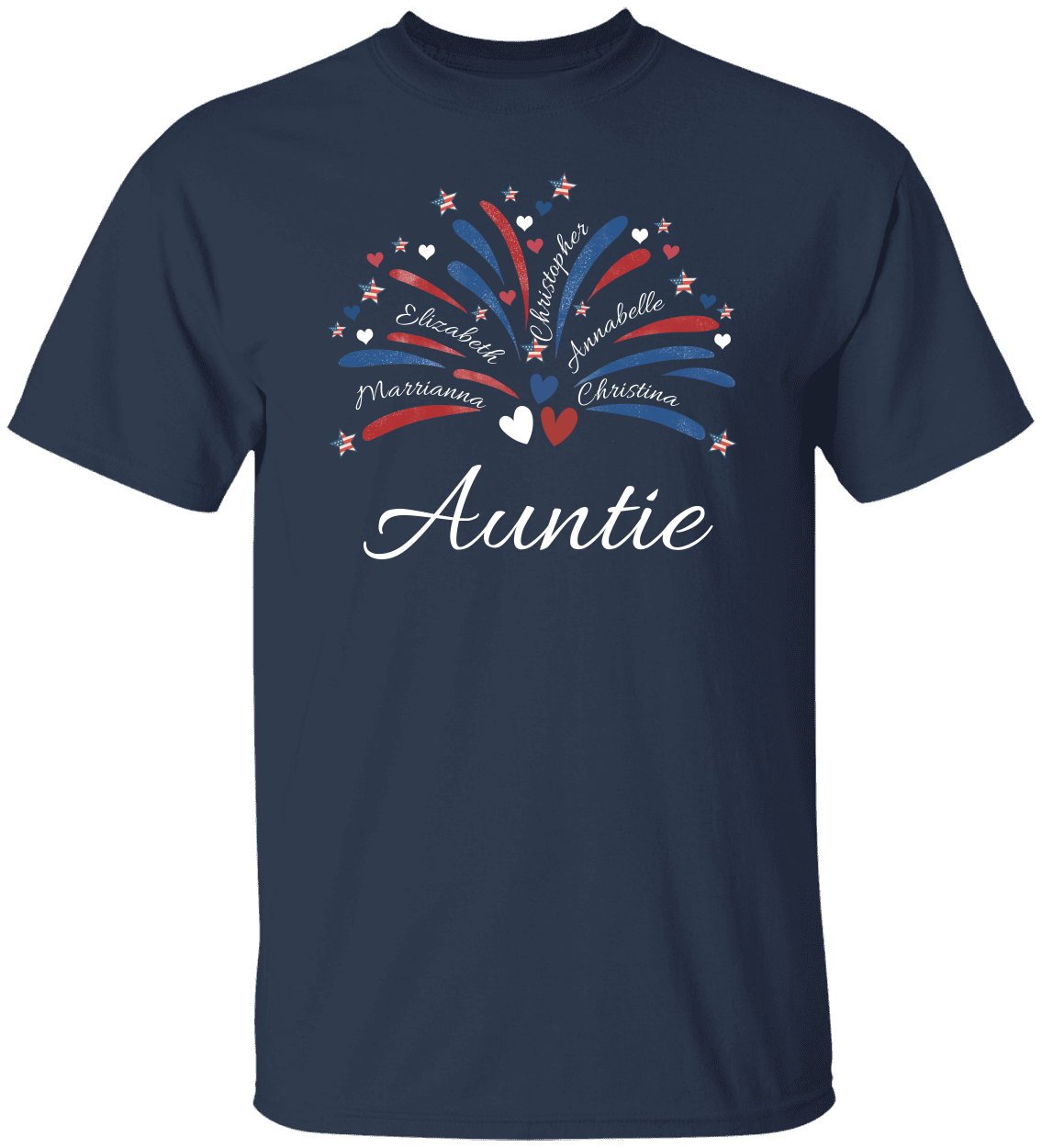 4th Of July Custom (Mama, Grandma, Daddy) Unisex T-Shirt With Upto 6 Kids Names!