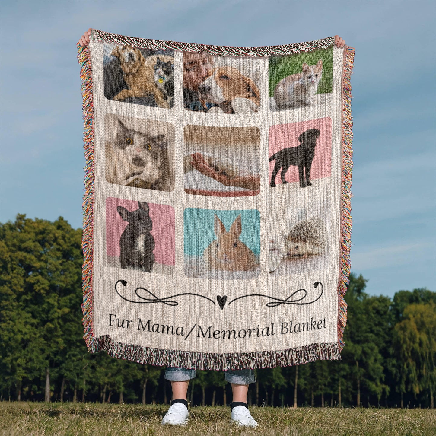 Personalized Heirloom Woven Blanket, Fur Mama, Memorial Blanket, Mother's Day!