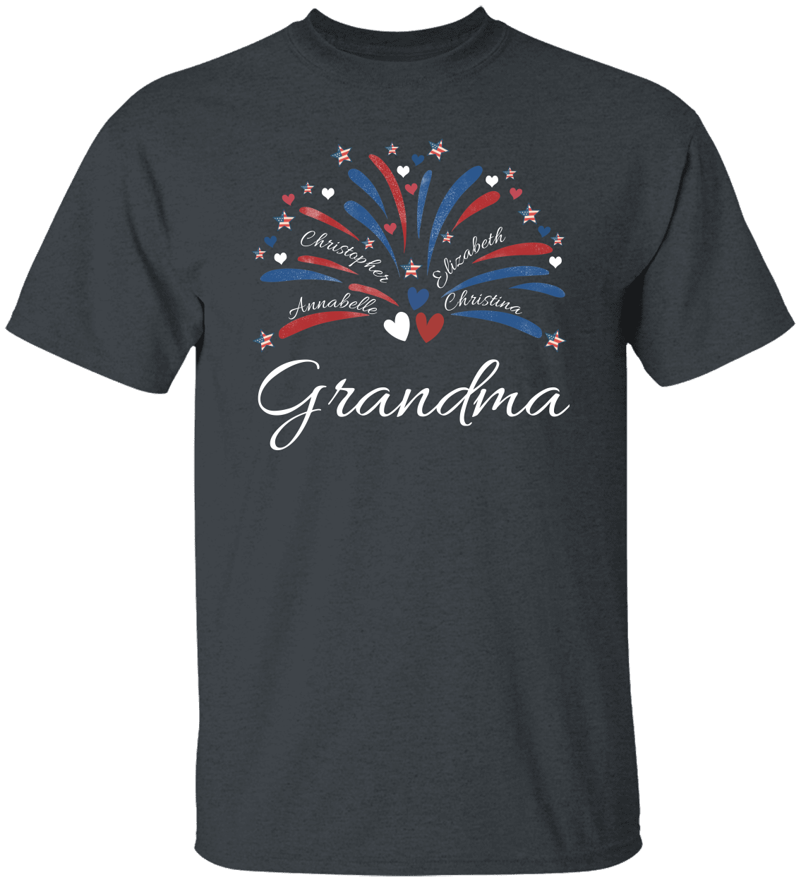 4th Of July Custom (Mama, Grandma, Daddy) Unisex T-Shirt With Upto 6 Kids Names!