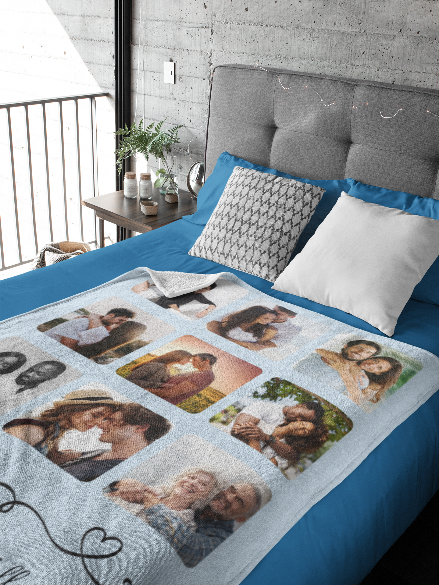 Custom Photo Collage Blanket – Personalized Couple Name & Pictures Throw for Anniversary, Engagement or Wedding gift