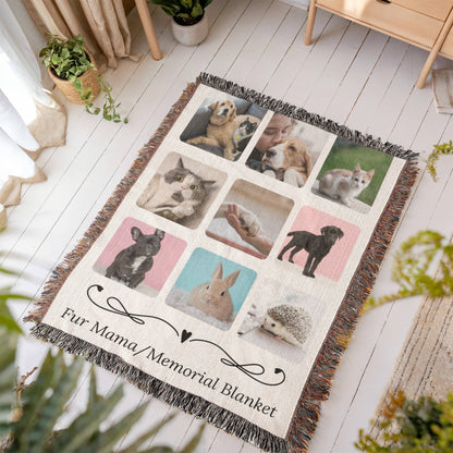 Personalized Heirloom Woven Blanket, Fur Mama, Memorial Blanket, Mother's Day!