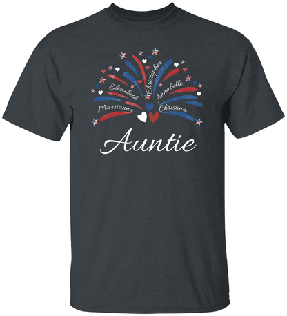 4th Of July Custom (Mama, Grandma, Daddy) Unisex T-Shirt With Upto 6 Kids Names!