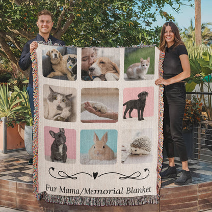 Personalized Heirloom Woven Blanket, Fur Mama, Memorial Blanket, Mother's Day!