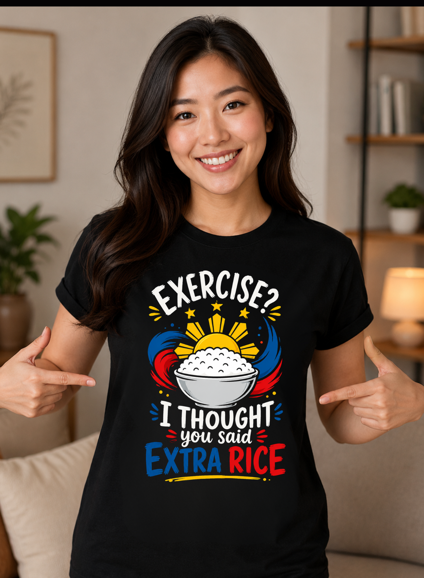 Exercise? I Thought You Said Extra Rice Funny Foodie T-Shirt