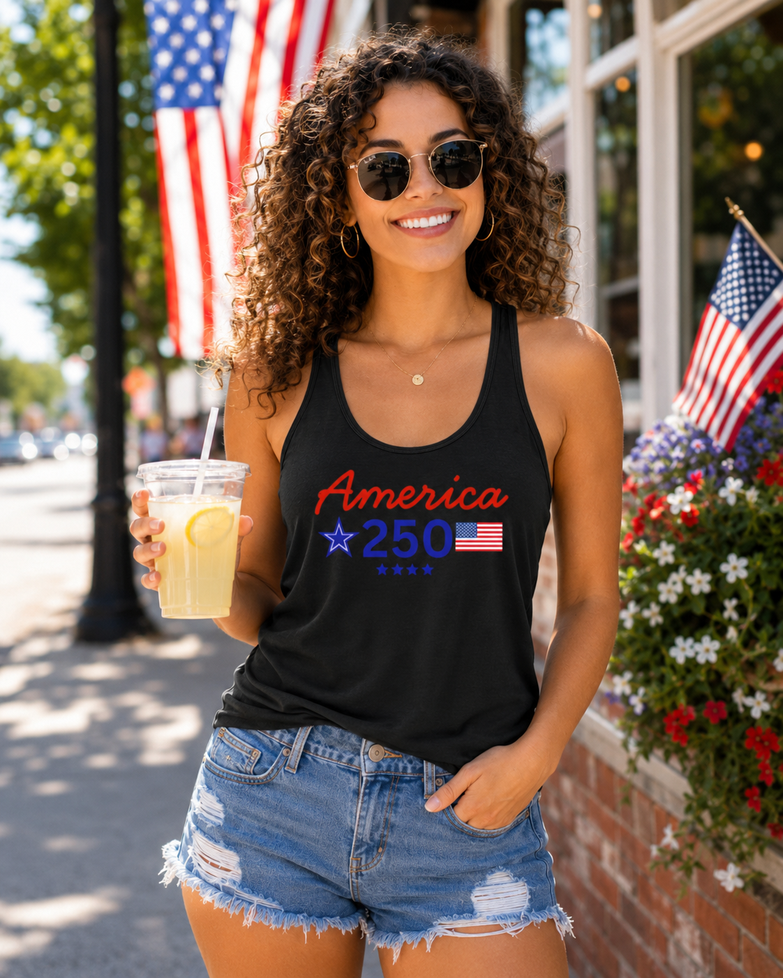 America 250 Tank Top for Women | Patriotic USA 250 Racerback Tank