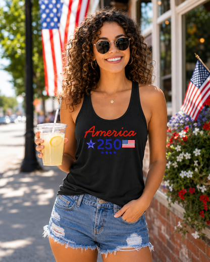 America 250 Tank Top for Women | Patriotic USA 250 Racerback Tank