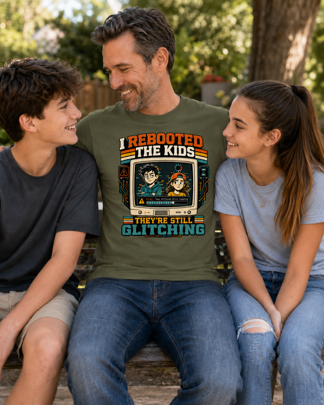 Funny IT Dad Shirt – I Rebooted The Kids They’re Still Glitching Father’s Day T-Shirt