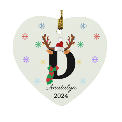 Personalized Initial Name Ornament – Unique Holiday Keepsake