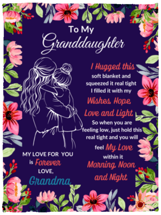 Granddaughter Flower Sweet Words Blanket – A Heartfelt Gift of Comfort