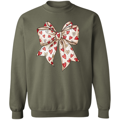 Valentine's Day Coquette Bow Hearts Sweatshirt