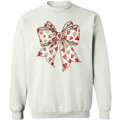 Valentine's Day Coquette Bow Hearts Sweatshirt