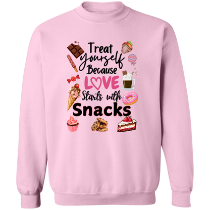 Treat Yourself Because Love Starts with Snacks Valentine's Day Unisex T-Shirt/Sweatshirt/Hoodie