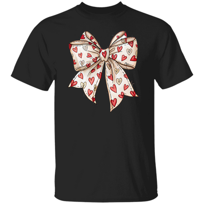 Hearts Coquette Bow Valentine's Day T-Shirt