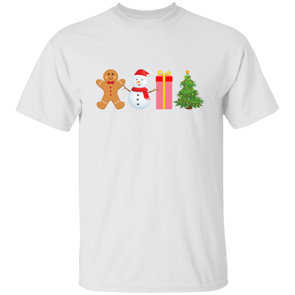Gingerbread, Snowman, Present, Tree Unisex T-Shirt – Festive Holiday Fun