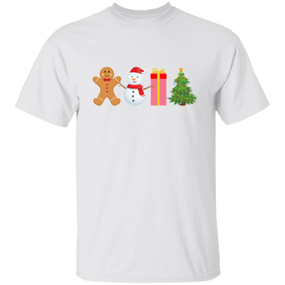 Gingerbread, Snowman, Present, Tree Unisex T-Shirt – Festive Holiday Fun