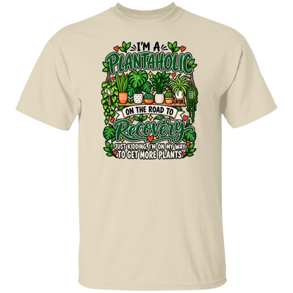 Plantaholic houseplant lover unisex T-shirt in sand