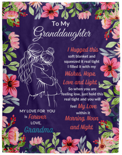 Granddaughter Flower Sweet Words Blanket – A Heartfelt Gift of Comfort