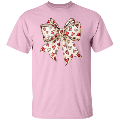 Hearts Coquette Bow Valentine's Day T-Shirt
