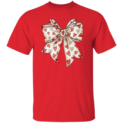 Hearts Coquette Bow Valentine's Day T-Shirt