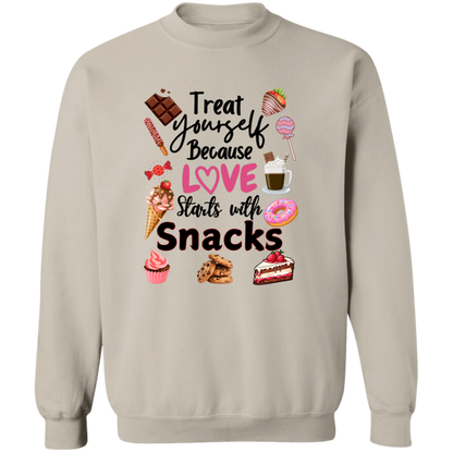 Treat Yourself Because Love Starts with Snacks Valentine's Day Unisex T-Shirt/Sweatshirt/Hoodie