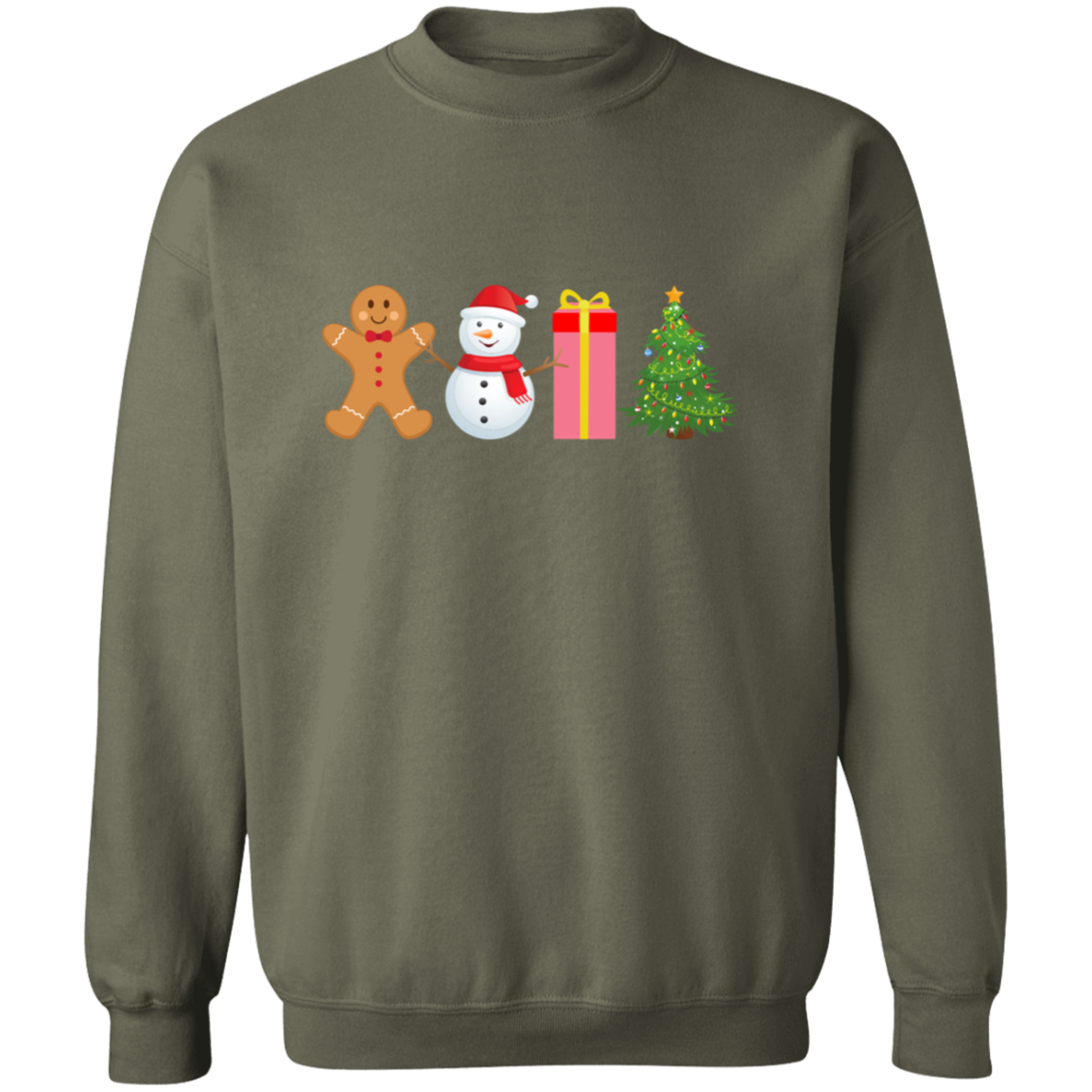 Gingerbread, Snowman, Present, Tree Unisex Sweatshirt – Cozy Holiday Style