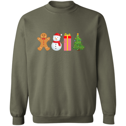 Gingerbread, Snowman, Present, Tree Unisex Sweatshirt – Cozy Holiday Style