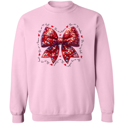 Valentine's Day You Are My Sunshine Coquette Bow Sweatshirt