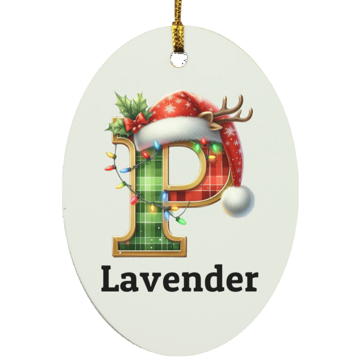 Personalized Initial Name Oblong Ornament – Meaningful Keepsake Gift