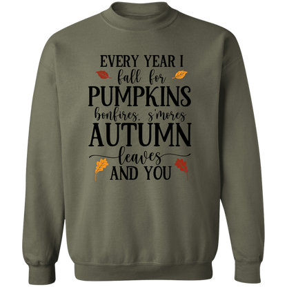 Fall Vibes Sweatshirt – Pumpkins, Bonfires, S'mores & Autumn Comfort
