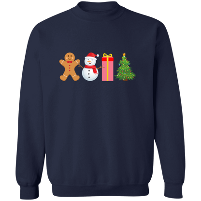 Gingerbread, Snowman, Present, Tree Unisex Sweatshirt – Cozy Holiday Style